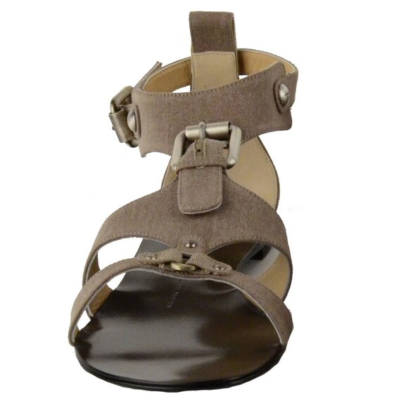 GIUSEPPE ZANOTTI SHOES FLAT FABRIC LEATHER GLADIATOR SANDALS - Picture 5 of 10